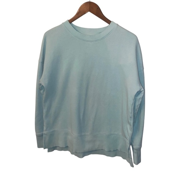 Women's Aqua Blue Light Weight Beach Jumper Sweatshirt - Picture 1 of 9